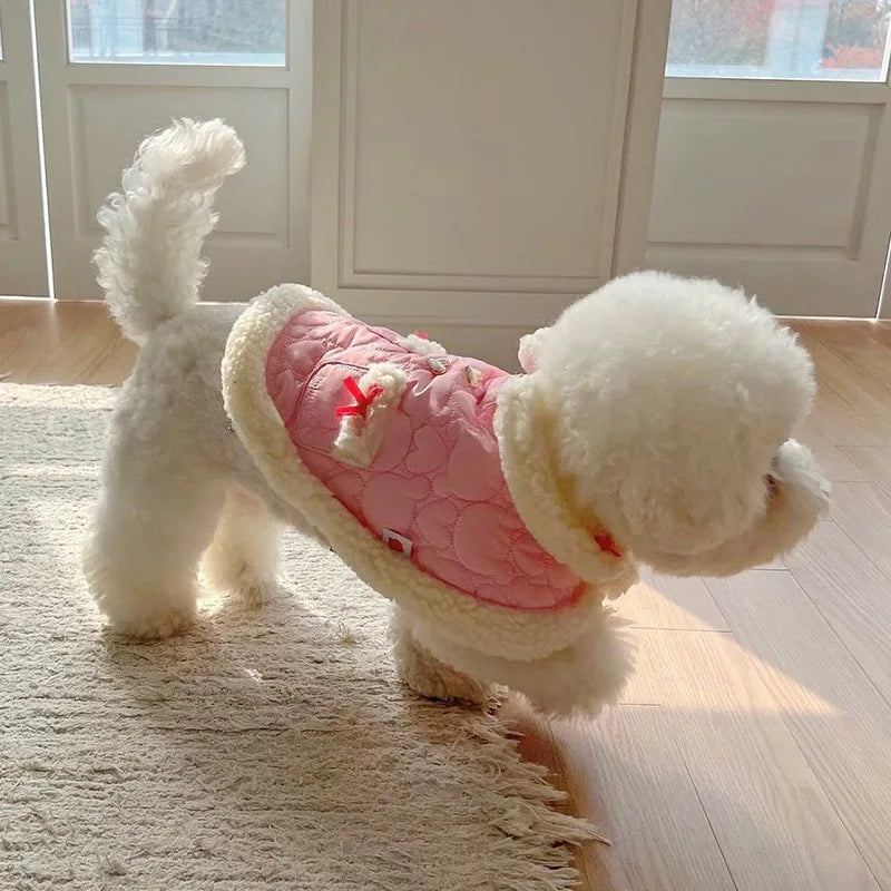 Cute Korean Puppy Pink Dress