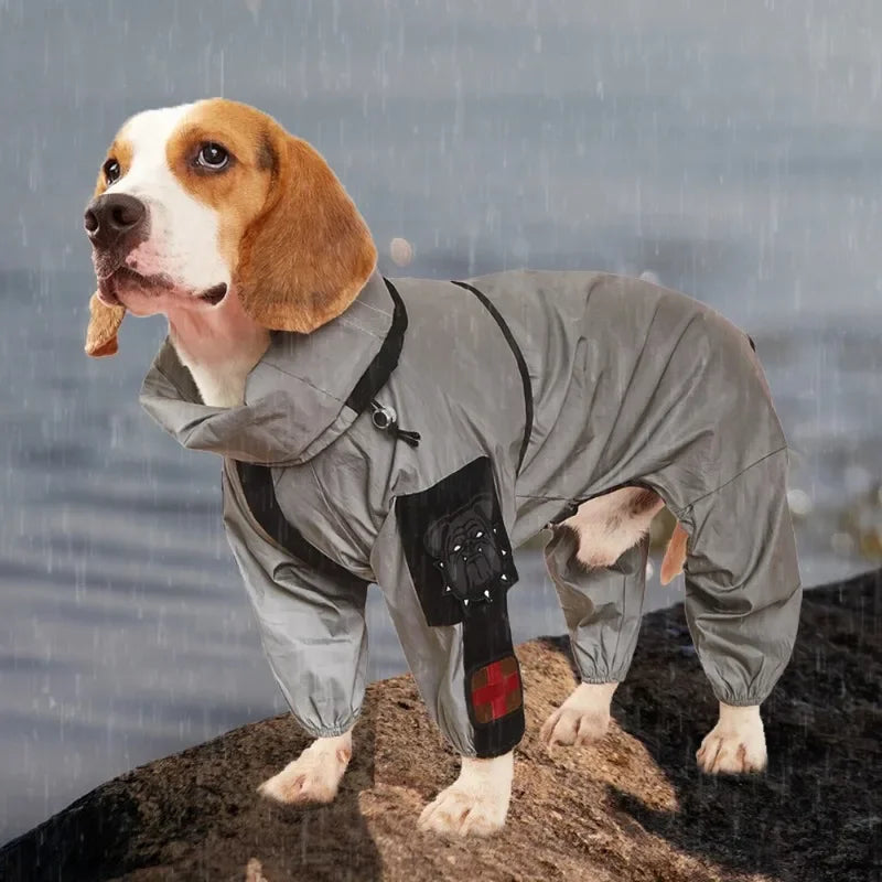 Large reflective Dog Raincoat